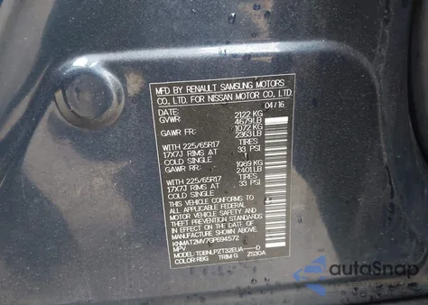 2016 Nissan Rogue S/Sl/Sv z USA, uszkodzony, nr VIN KNMAT2MV7GP694572